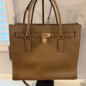 NWT Hamilton Moderne Large Leather Satchel Michael Kors